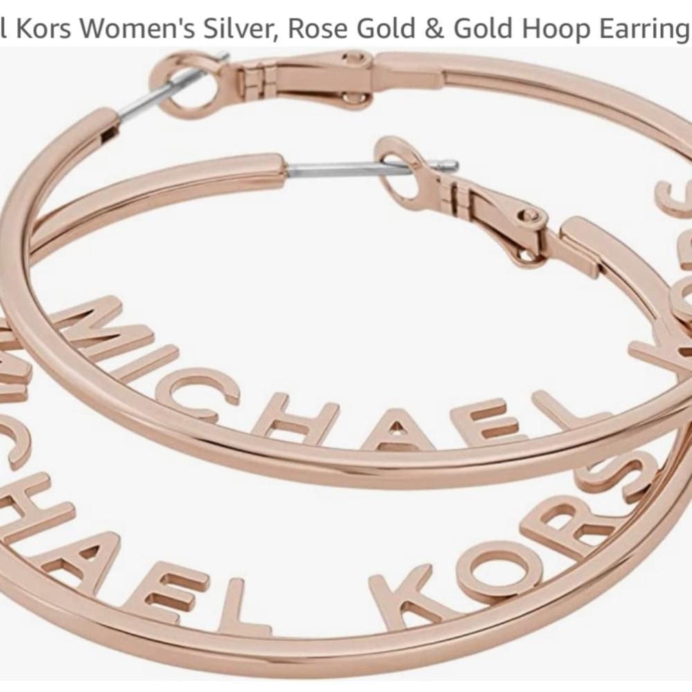 NWT Michael Kors Hoop earrings in rose gold UNOPENED packaging!
